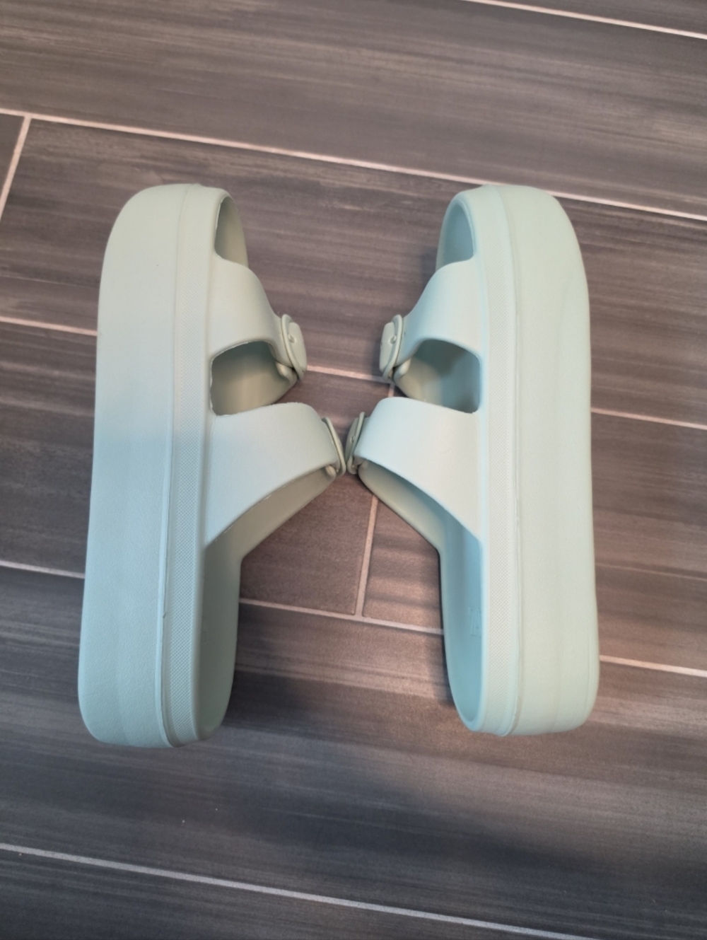 Zara rubberised strappy mint sandals Size 40 - Picture 2 of 5